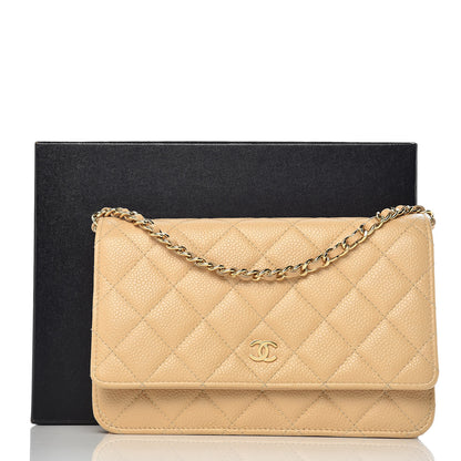 Chanel Caviar Quilted Wallet On Chain WOC Beige Clair 14 of 14