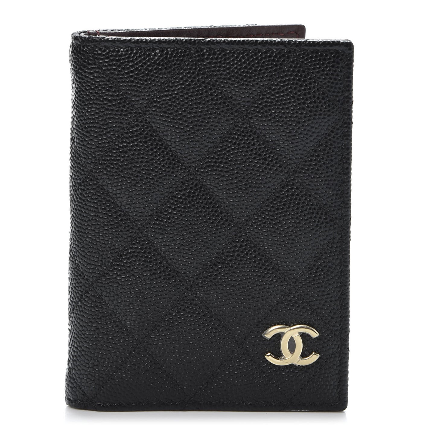 Caviar Quilted Card Holder Wallet Black