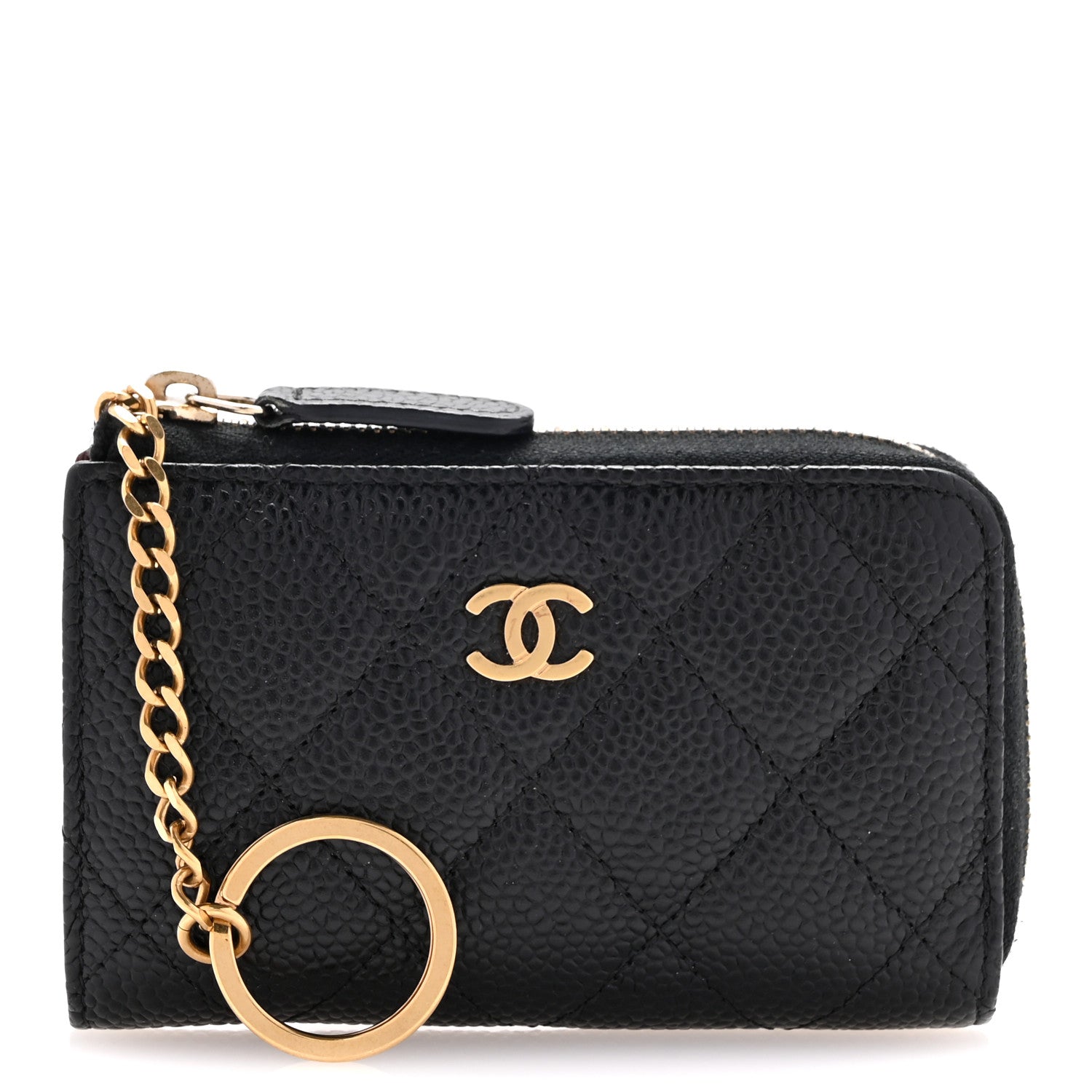 Chanel Caviar Quilted Zipped Key Holder Case Black 1 of 10