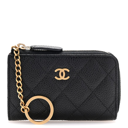 Chanel Caviar Quilted Zipped Key Holder Case Black 1 of 10