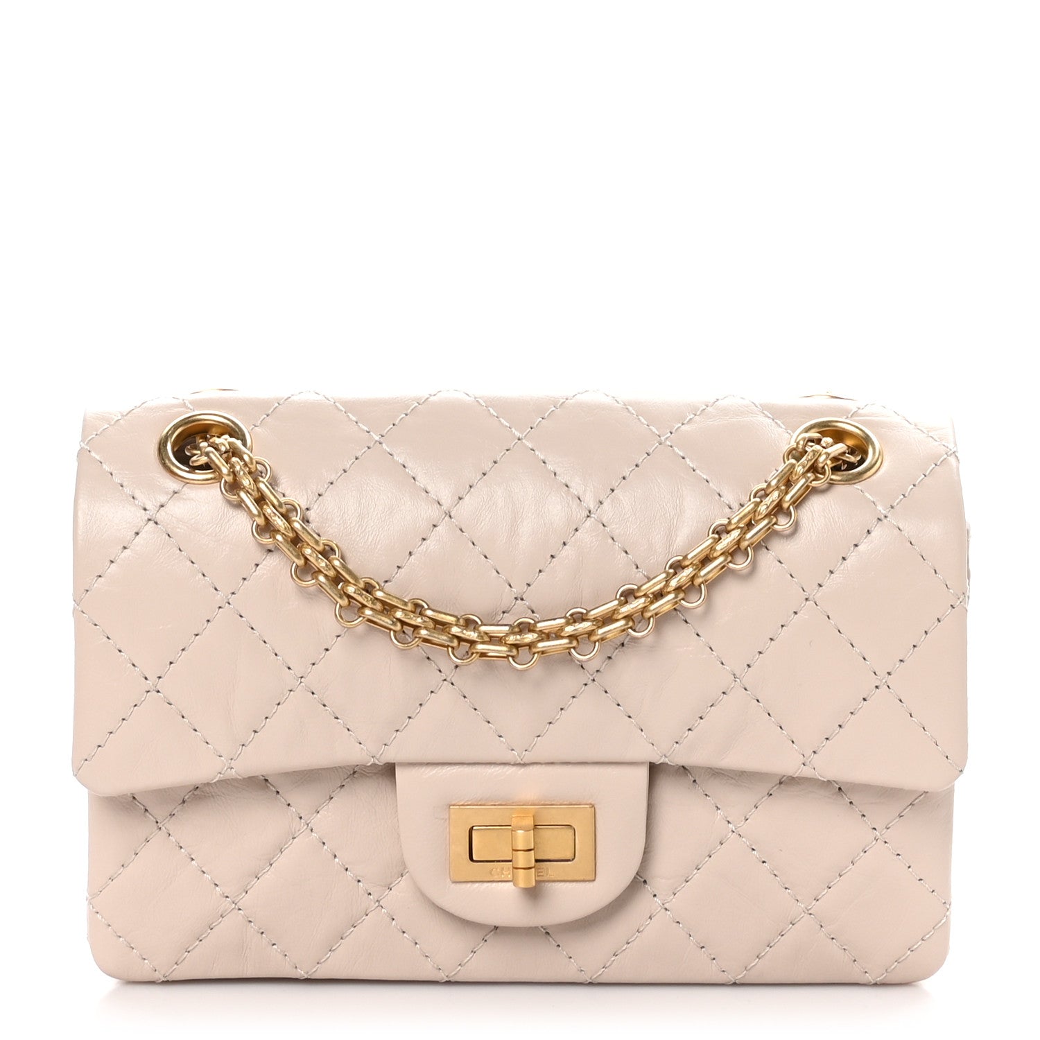 Chanel Aged Calfskin Quilted 2.55 Reissue Mini Flap Ecru 1 of 11