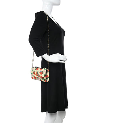 Gucci Calfskin Strawberry Print Mini Zumi Shoulder Bag Ivory Red 2 of 10