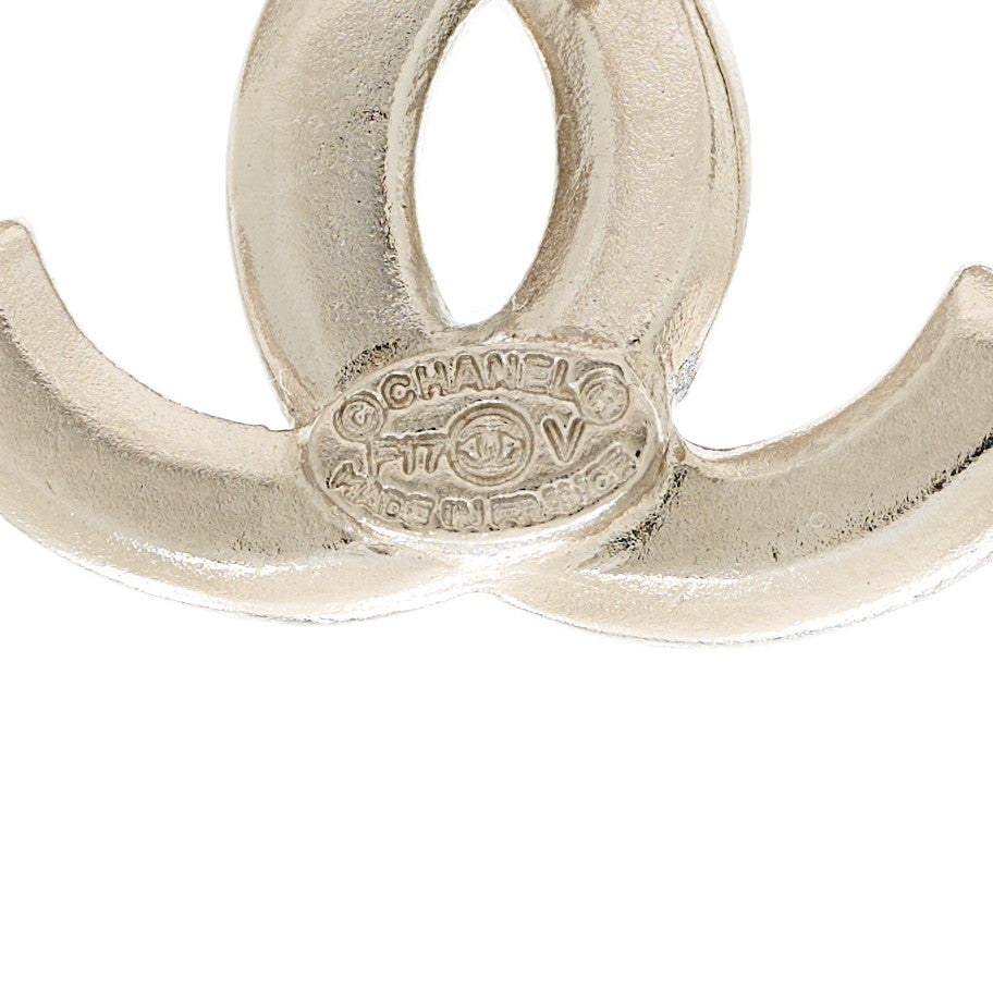 Chanel Baguette Crystal CC Earrings Silver 4 of 5