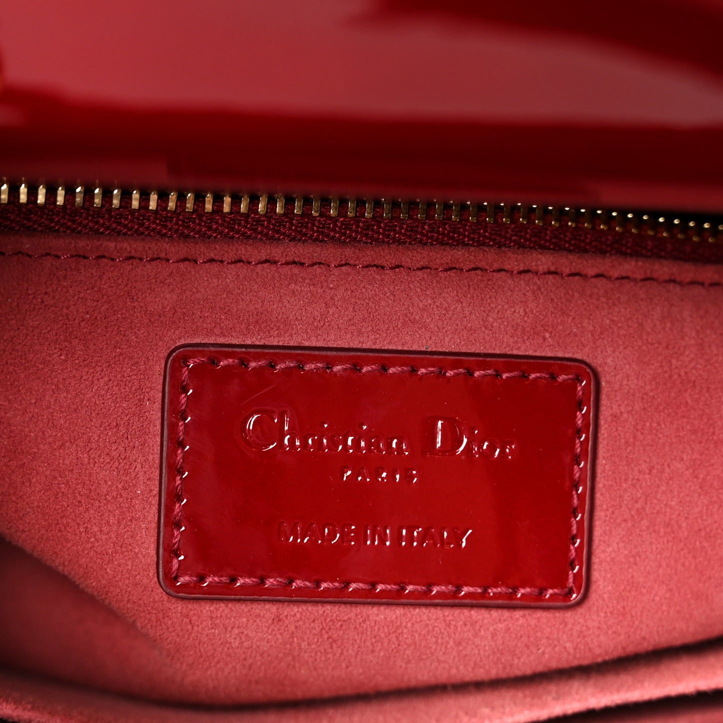 Patent Cannage Small My ABCDior Lady Dior Cherry Red