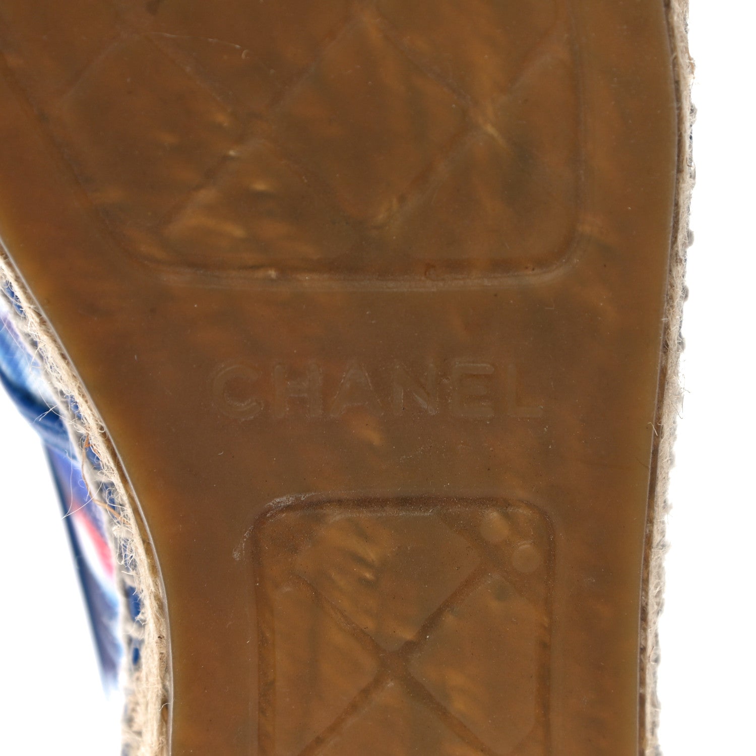Chanel Mesh Lambskin Plaid Print CC Espadrilles 38 Blue White Red 11 of 20