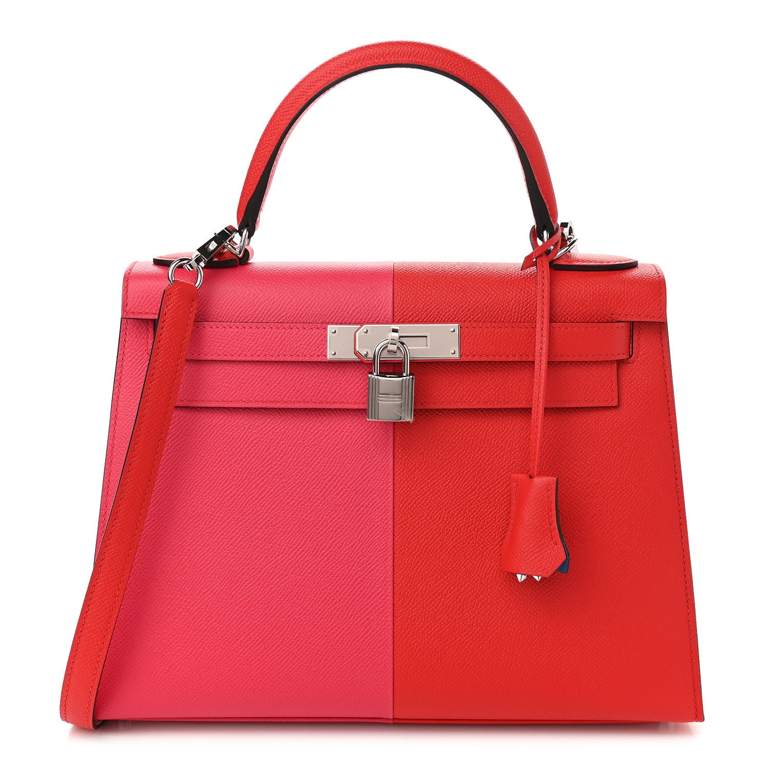 Hermes Epsom Casaque Kelly Sellier 28 Rouge Coeur Rose Extreme Bleu Zanzibar 1 of 12
