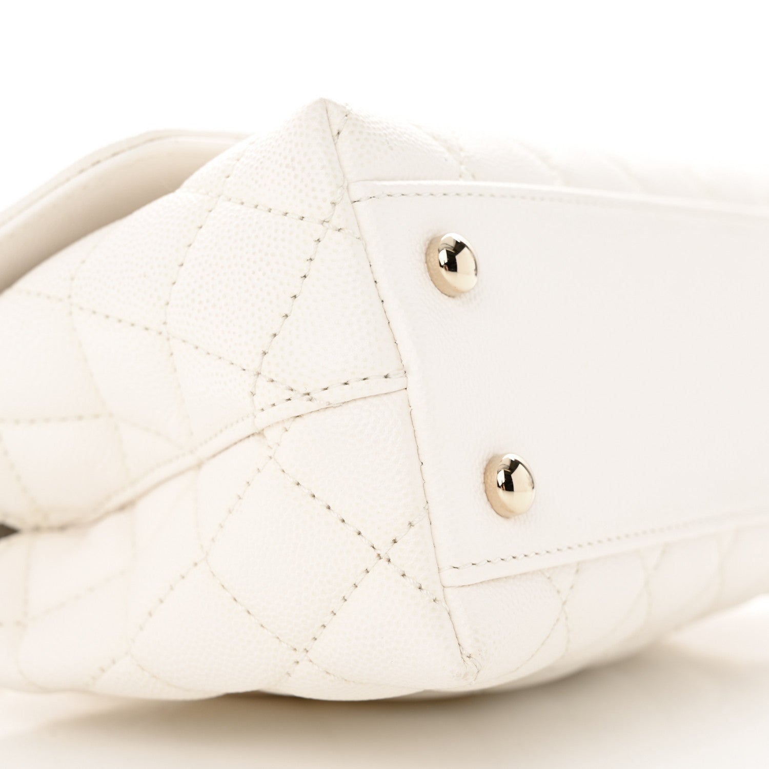 Chanel Caviar Quilted Mini Coco Handle Flap White 9 of 11