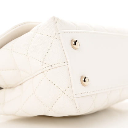 Chanel Caviar Quilted Mini Coco Handle Flap White 9 of 11