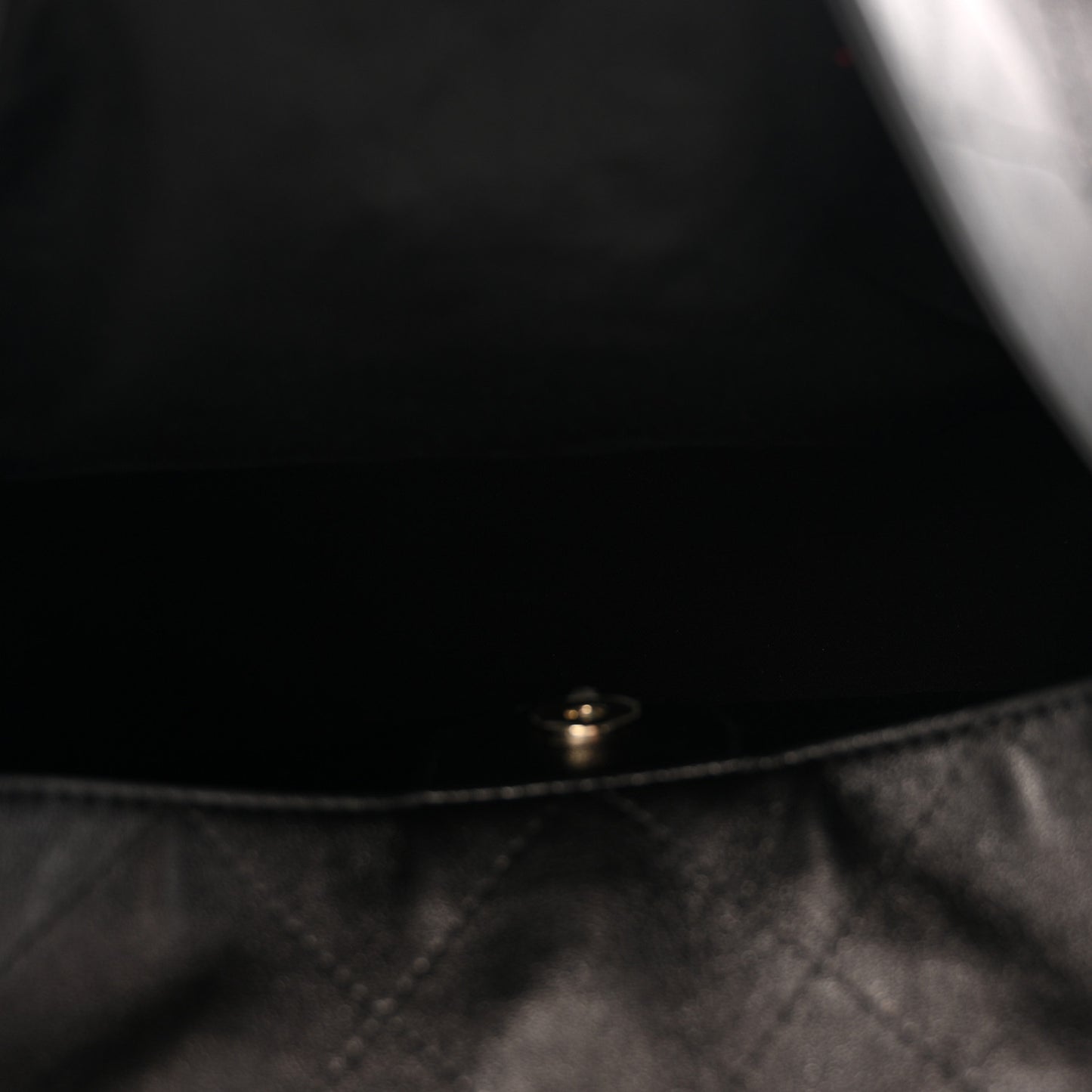 Shiny Lambskin Quilted Maxi Hobo Black