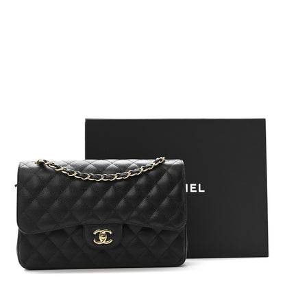Chanel Caviar Quilted Jumbo Double Flap Black 11 of 11