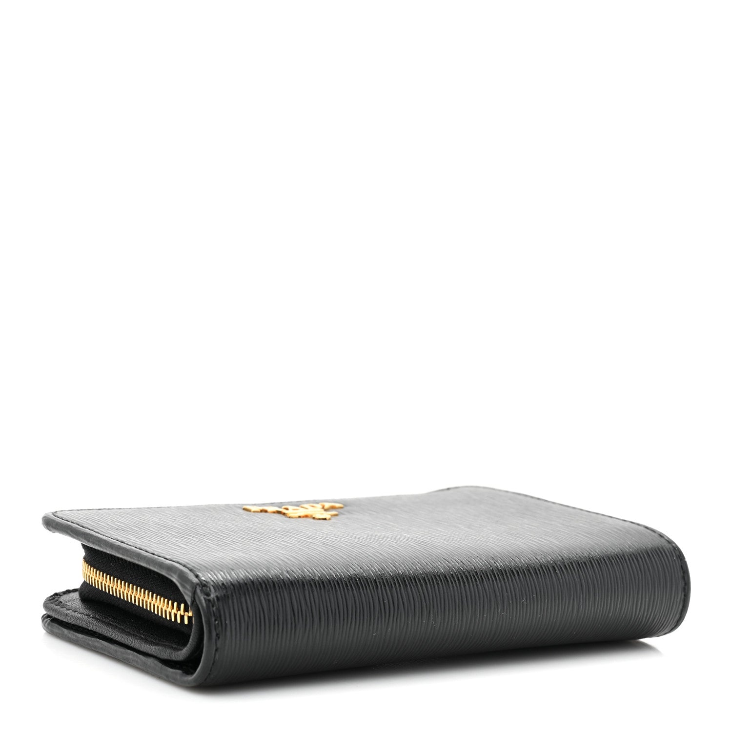 Prada Saffiano Metal Compact Wallet Black 6 of 12