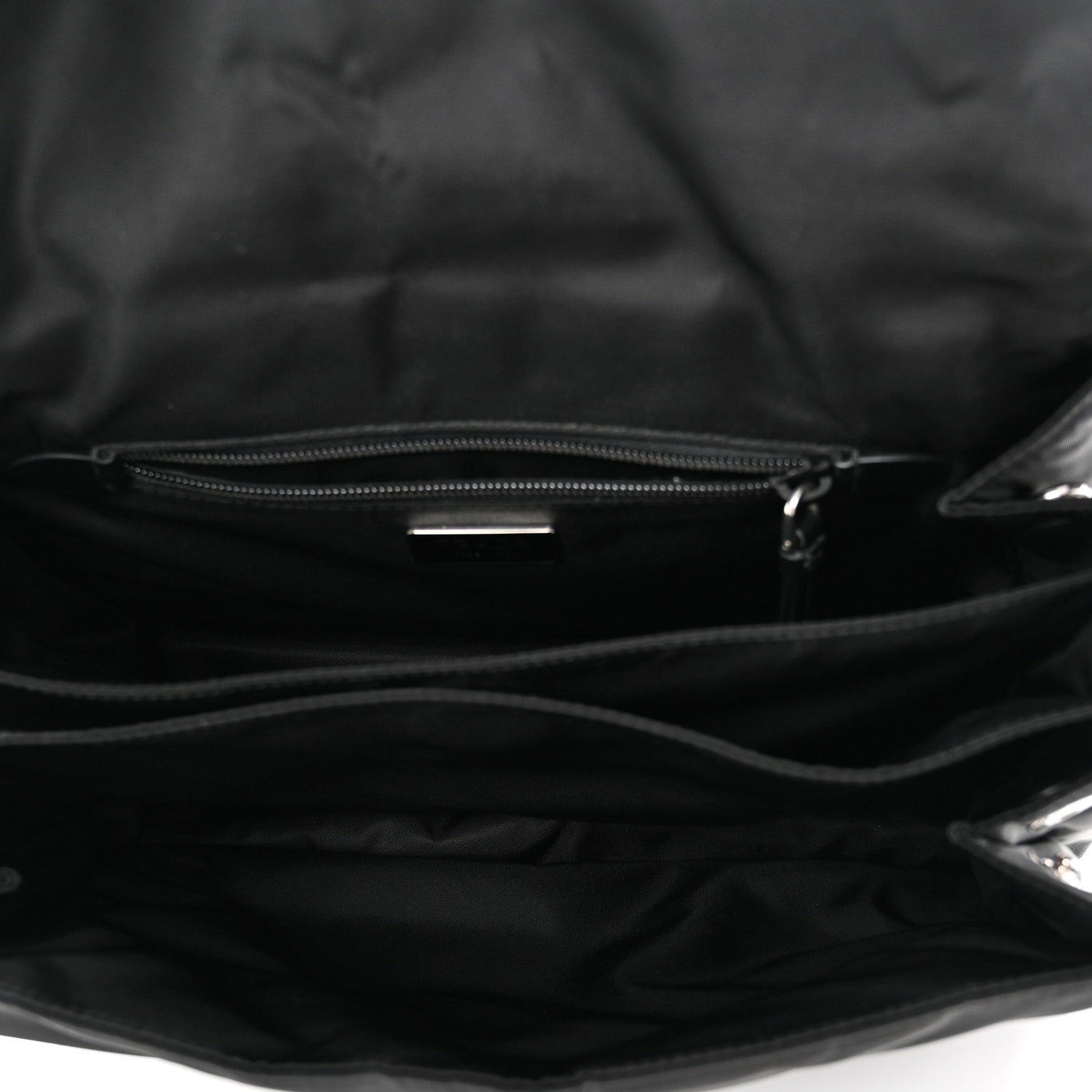 Prada Re-Nylon Vitello Padded Large Flap Shoulder Bag Black 5 of 9