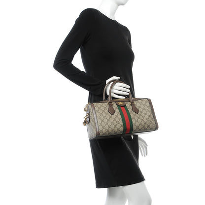 Gucci GG Supreme Monogram Web Medium Ophidia Boston Brown 2 of 10