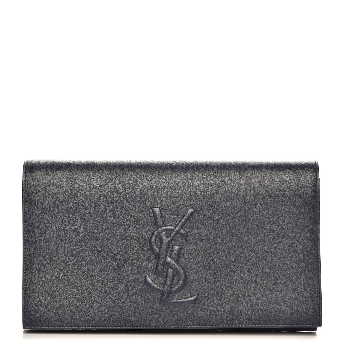 Calfskin Monogram Large Belle De Jour Clutch Navy