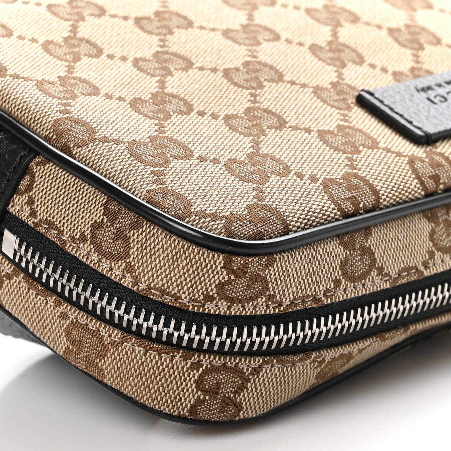Monogram Dollar Calfskin Belt Bag Beige Ebony Testa di Moro Marrone Scuro