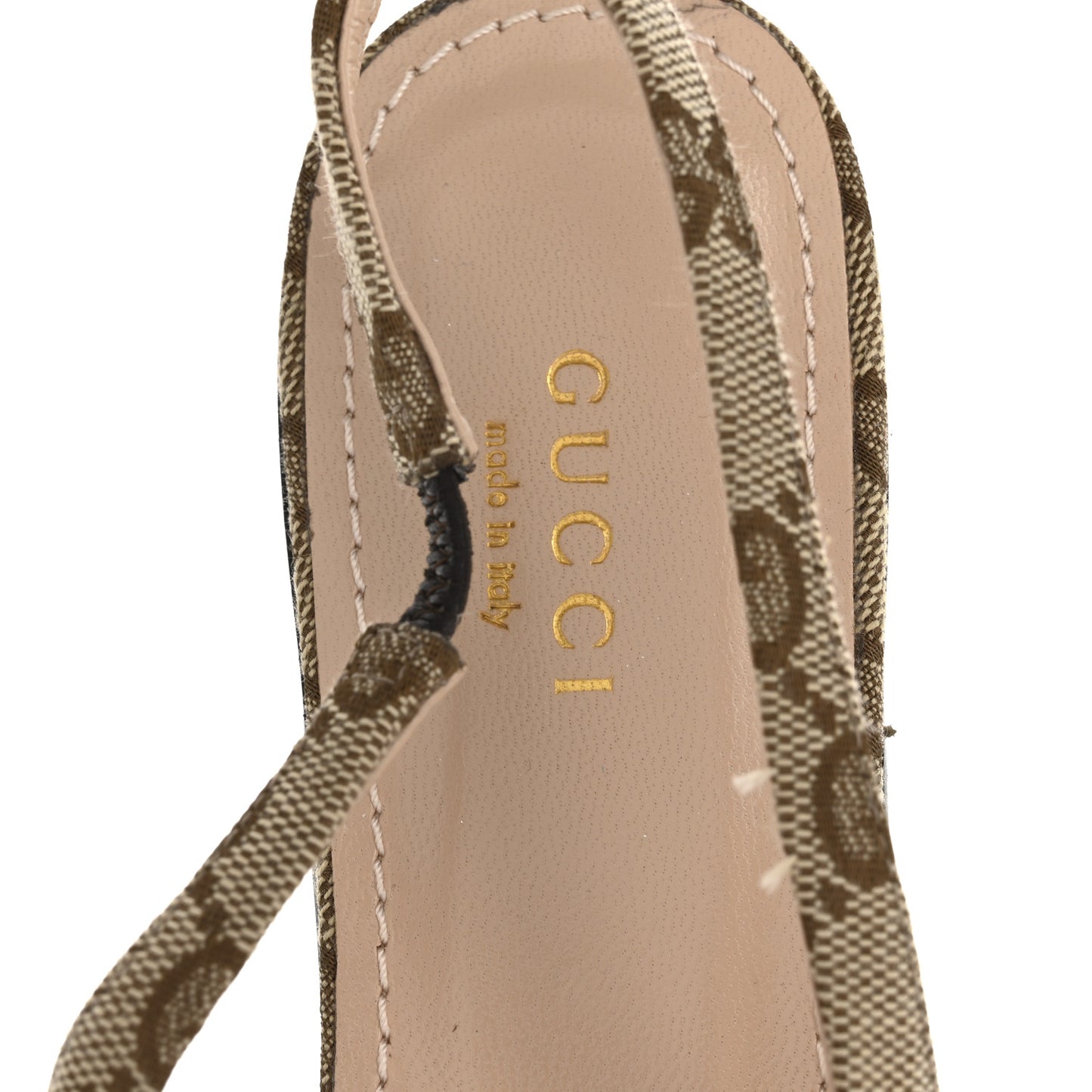 Monogram Horsebit Womens Slingback Ballet Flat 36.5 Beige Ebony Cocoa