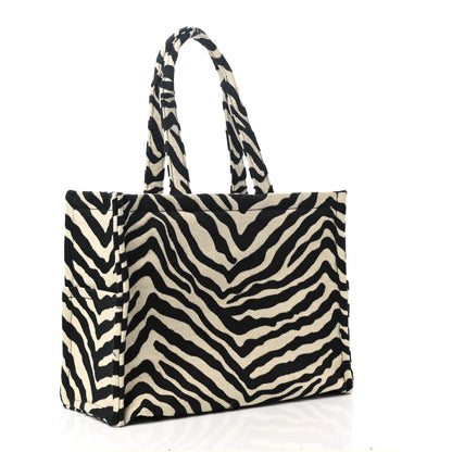 Celine Canvas Calfskin Triomphe Large Cabas Thais Natural Black 4 of 10