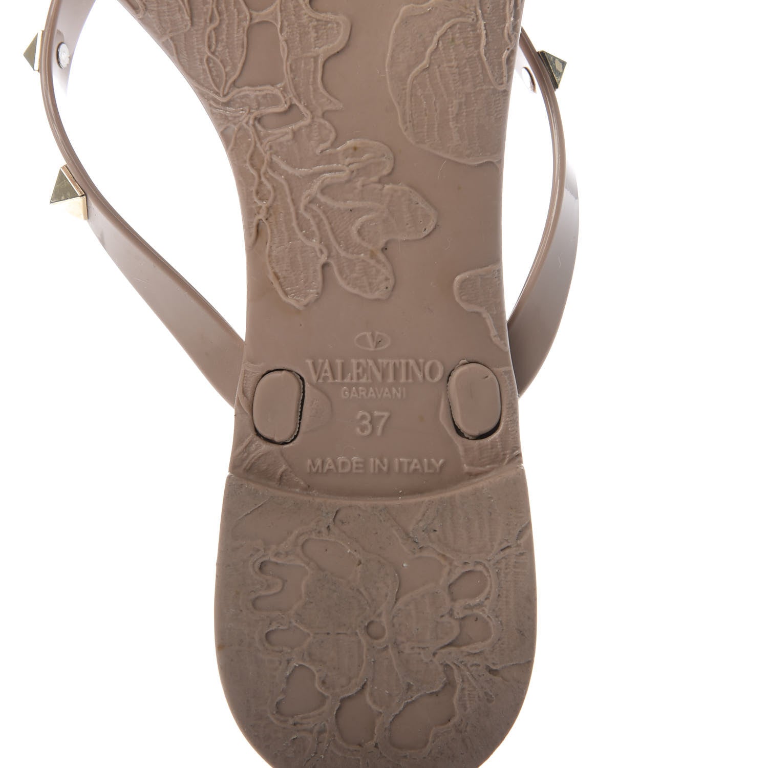 Valentino Garavani PVC Jelly Rockstud Bow Thong Sandals 37 Poudre 7 of 8