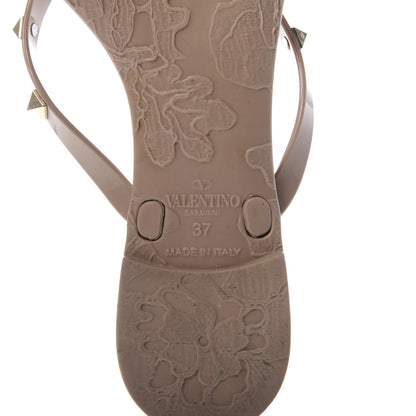 Valentino Garavani PVC Jelly Rockstud Bow Thong Sandals 37 Poudre 7 of 8