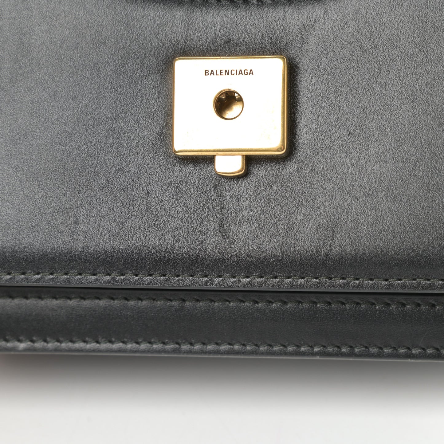 Box Calfskin XS Sharp Top Handle Bag Black