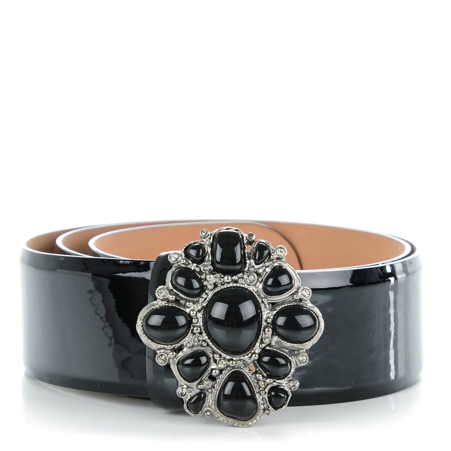 Patent Gripoix Poured Glass Buckle Belt 85 34 Black