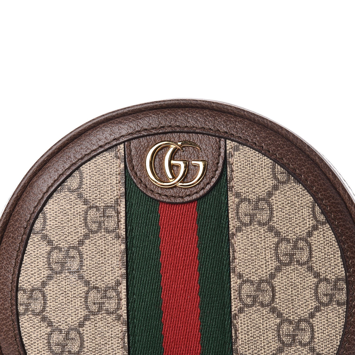 Gucci GG Supreme Monogram Web Ophidia Circle Wristlet Beige New Acero 10 of 11
