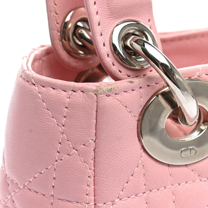 Christian Dior Lambskin Cannage Mini Lady Dior Rose Clair 10 of 17