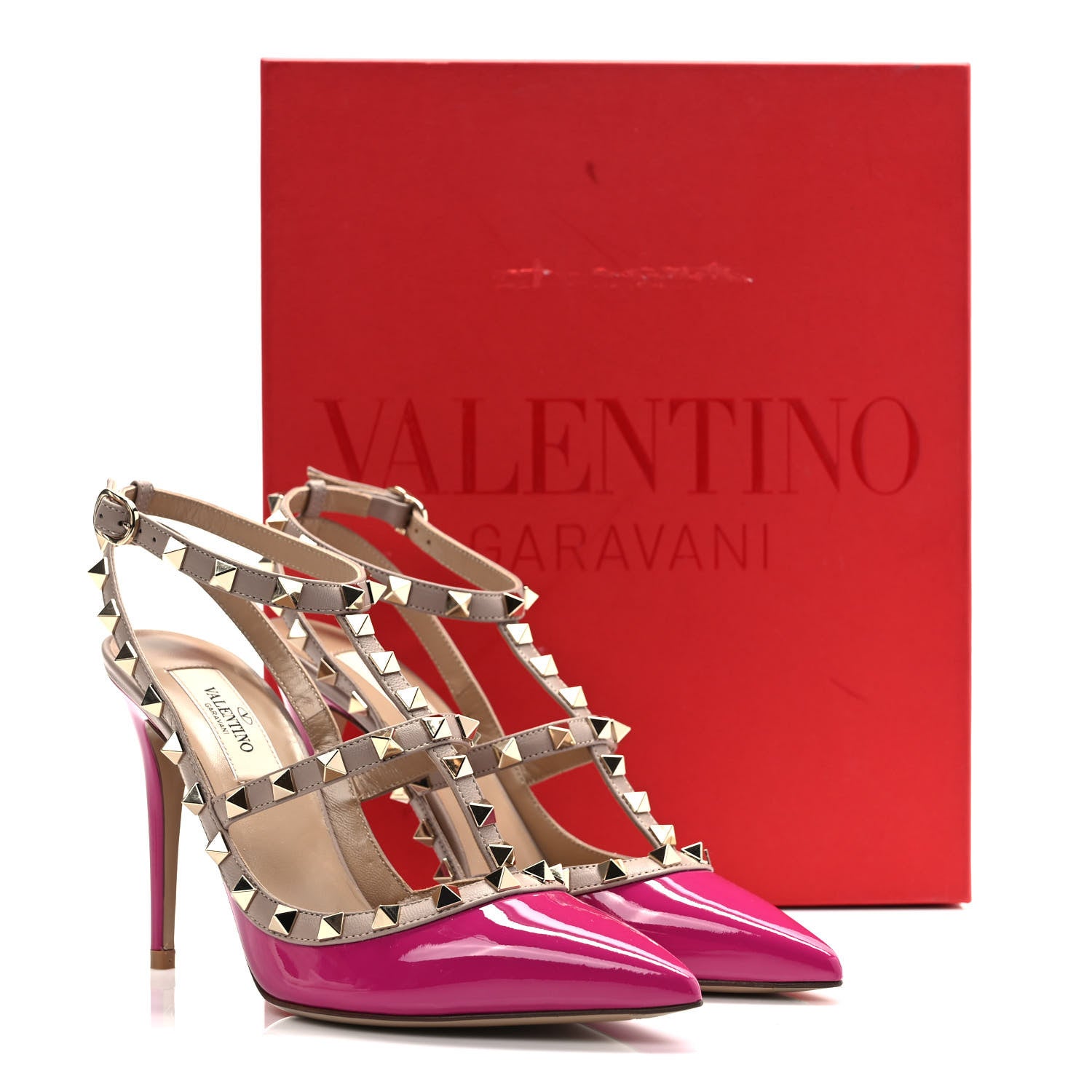Valentino Garavani Patent Nappa Rockstud Ankle Strap 100mm Pumps 37.5 Rose Violet Poudre 8 of 8