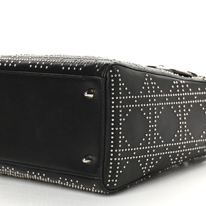 Christian Dior Lambskin Studded Cannage Medium Lady Dior Black 8 of 9