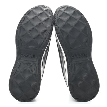 Chanel Velvet Calfskin Mixed Fibers CC Sneakers 38.5 Black 5 of 8