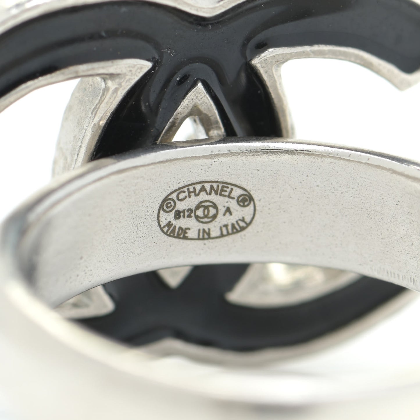 Ruthenium Enamel CC Ring 6.25 Black