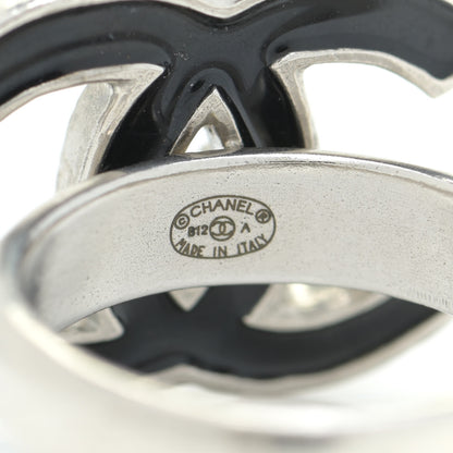 Chanel Ruthenium Enamel CC Ring 6.25 Black 3 of 3