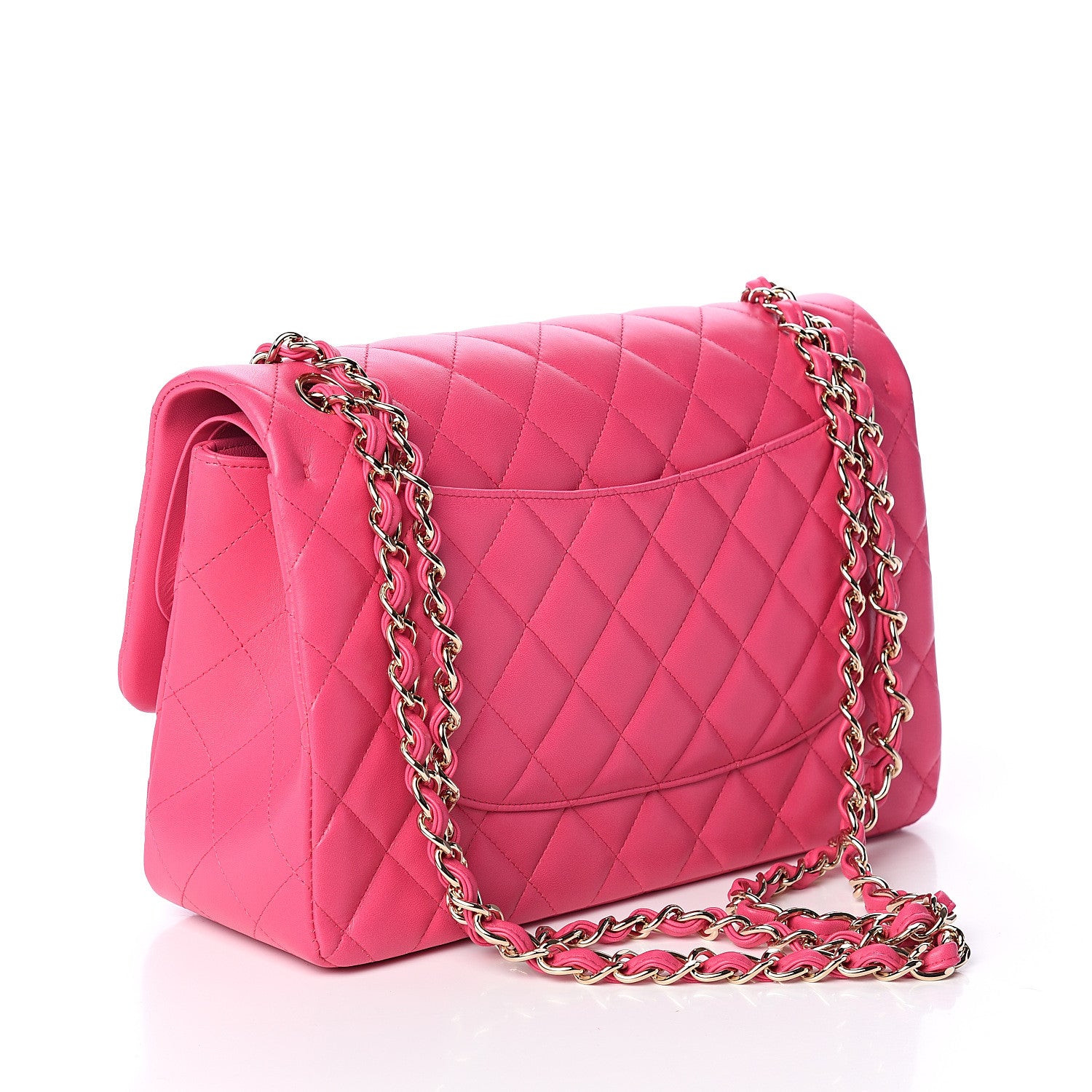 Chanel Lambskin Quilted Jumbo Double Flap Dark Pink 2 of 8