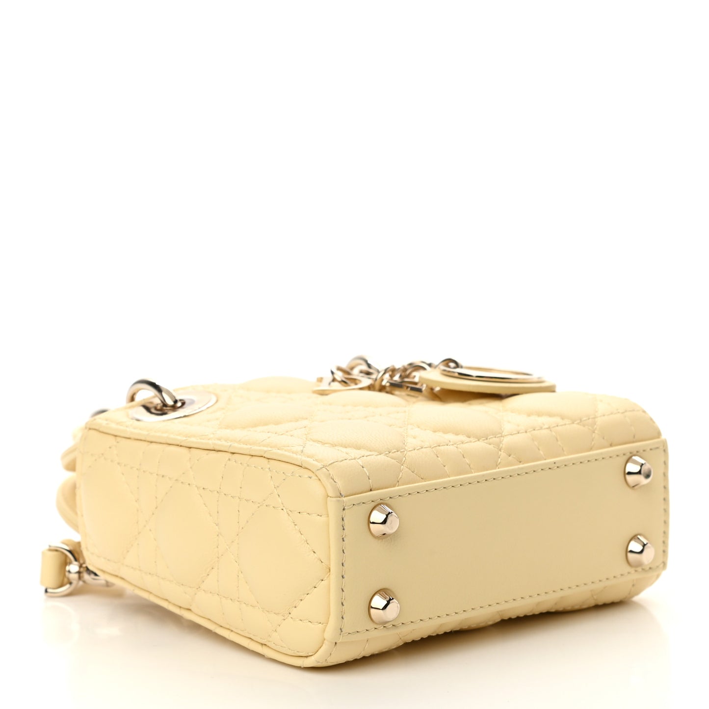 Lambskin Cannage Micro Lady Dior Soft Yellow