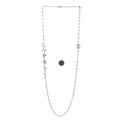 Chanel Pearl Crystal 90's Icon CC Necklace Gold 3 of 4