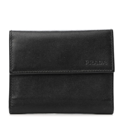 Prada Vitello Flap Wallet Black 1 of 4