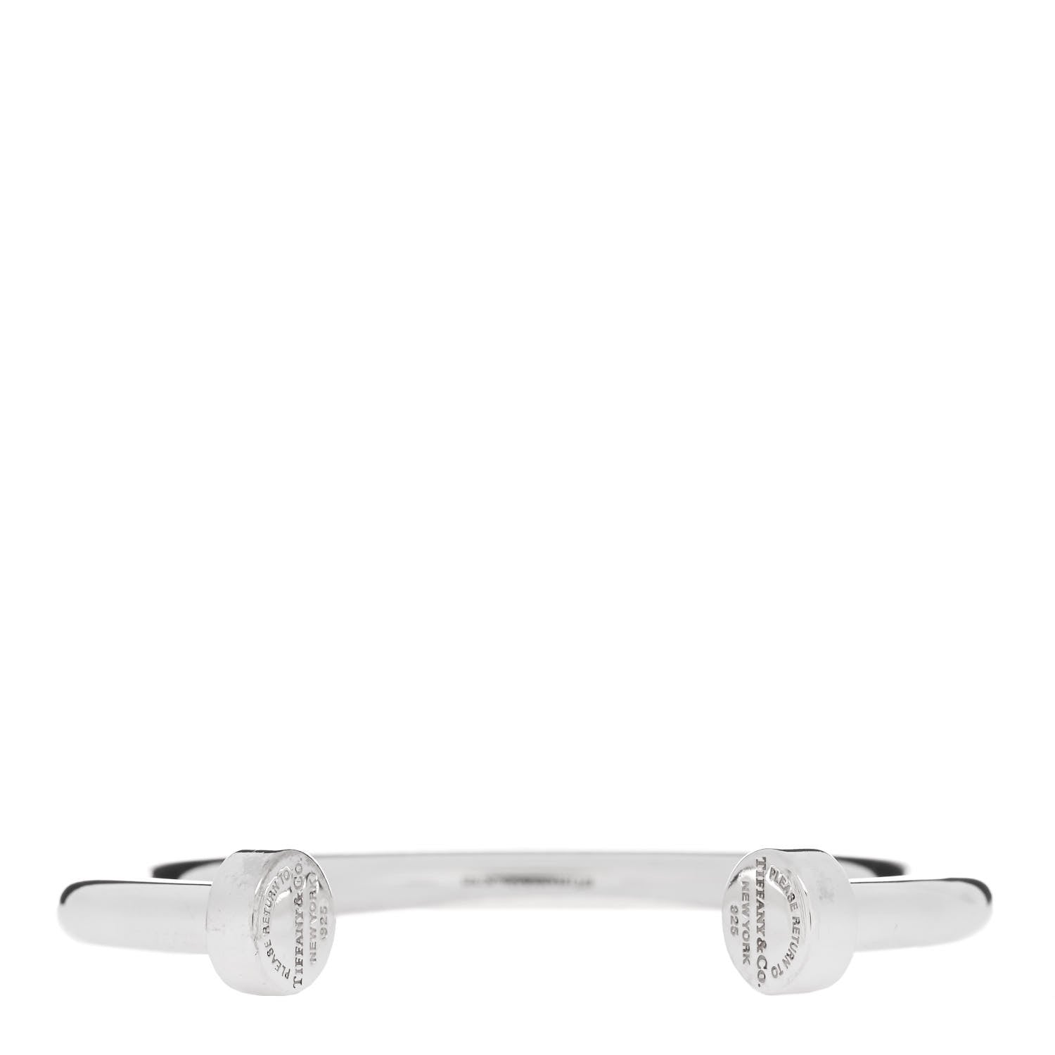 Tiffany Sterling Silver Return to Tiffany Narrow Circle Edge Cuff Bracelet 1 of 4