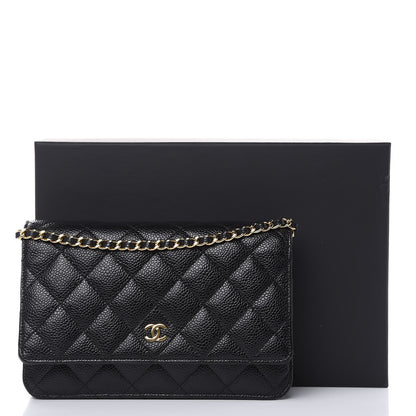 Chanel Caviar Quilted Wallet On Chain WOC Black 14 of 14