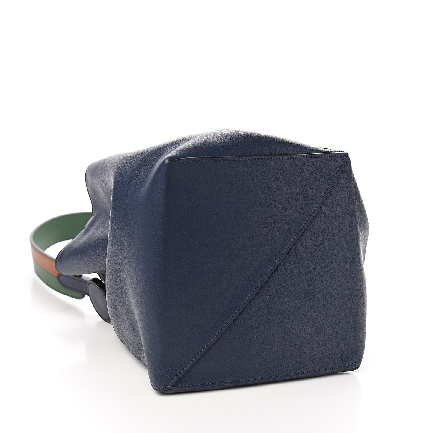 Volupto Calfskin Swift Sac Licol 17 Bleu Nuit Vert Bengale Cognac
