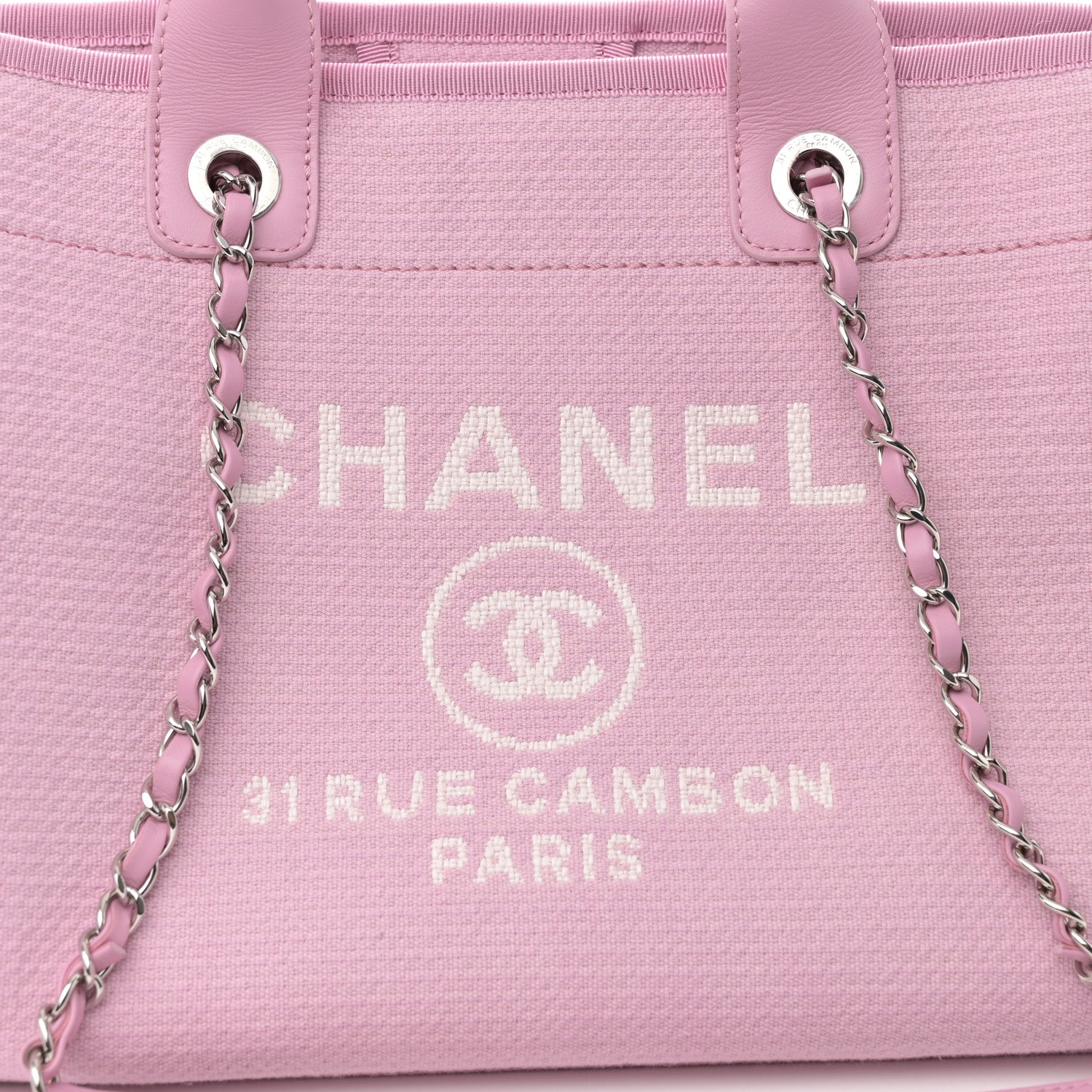 Chanel Mixed Fibers Small Deauville Tote Dark Pink 8 of 11
