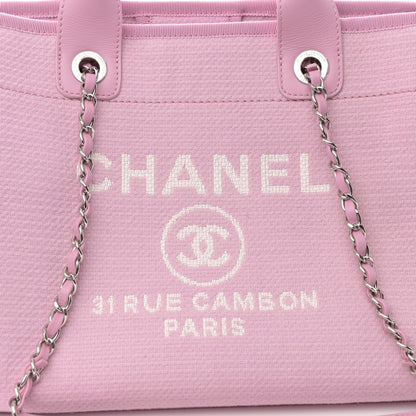 Chanel Mixed Fibers Small Deauville Tote Dark Pink 8 of 11