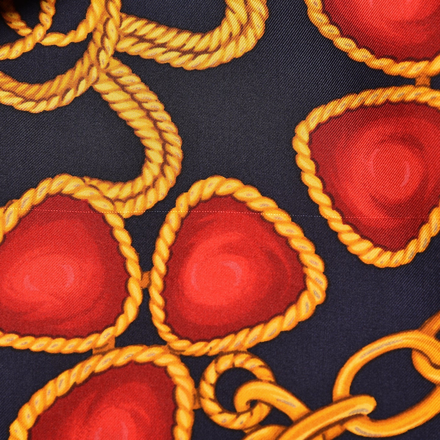 Silk Chain Scarf Navy Multicolor