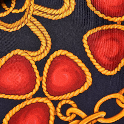 Chanel Silk Chain Scarf Navy Multicolor 6 of 6