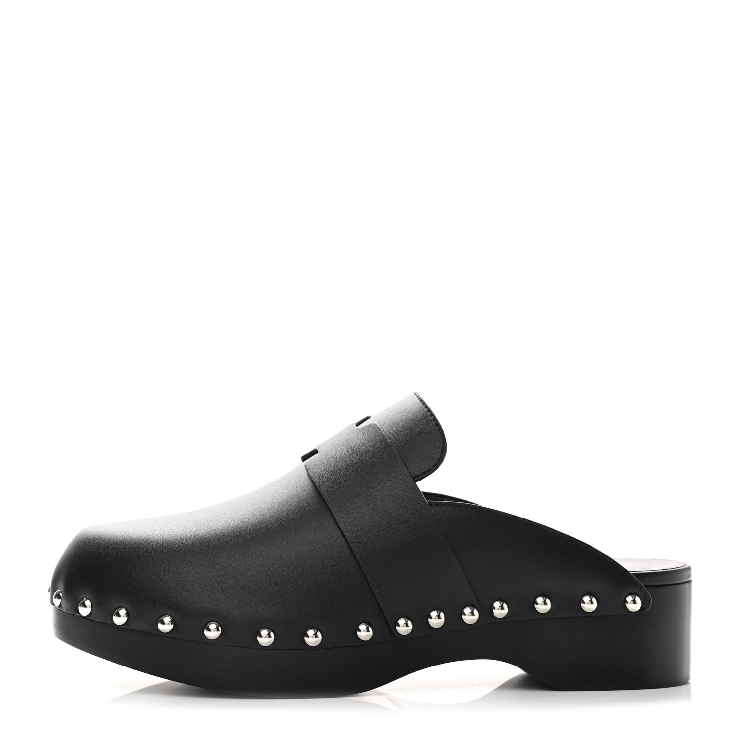 Hermes Calfskin Calya Mules 36 Black 1 of 9