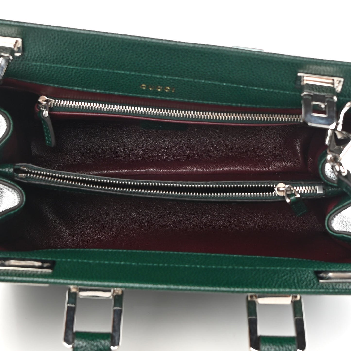 Grainy Calfskin Small Zumi Top Handle Bag Vintage Green