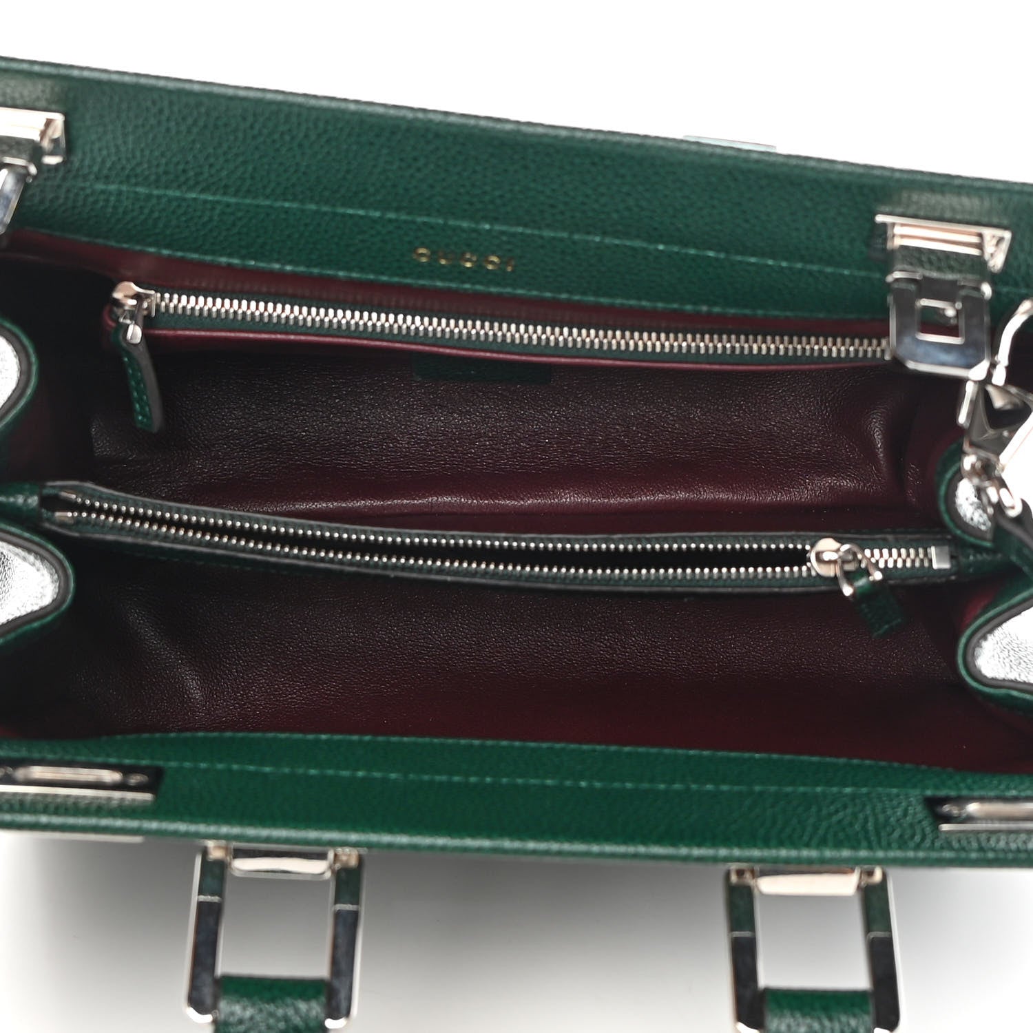 Gucci Grainy Calfskin Small Zumi Top Handle Bag Vintage Green 5 of 11