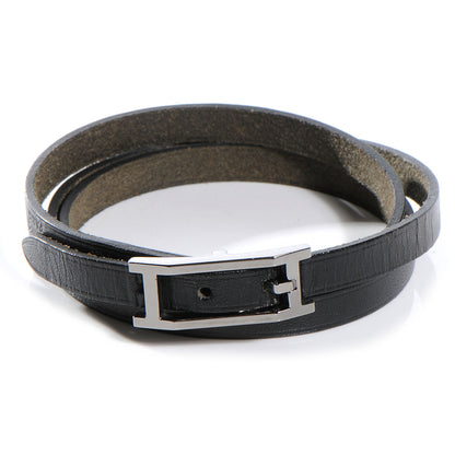 Hermes Chamonix Hapi Triple Tour Wrap Bracelet M Black 1 of 6