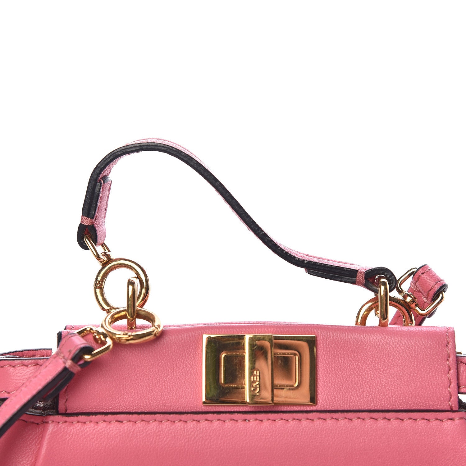 Fendi Shiny Nappa Micro Peekaboo Iconic Satchel Rosa Fluo 11 of 15