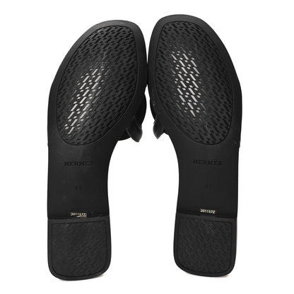 Hermes Rubber Aloha Sandals 41 Black 5 of 8