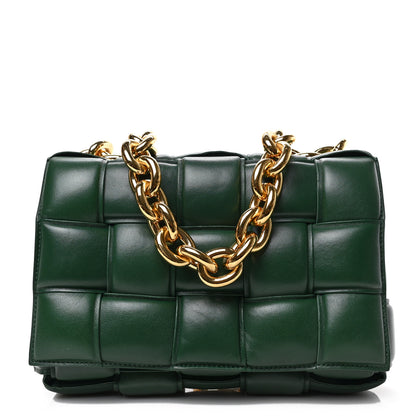 Bottega Veneta Lambskin Maxi Intreccio Padded Chain Cassette Crossbody Bag Raintree 1 of 8